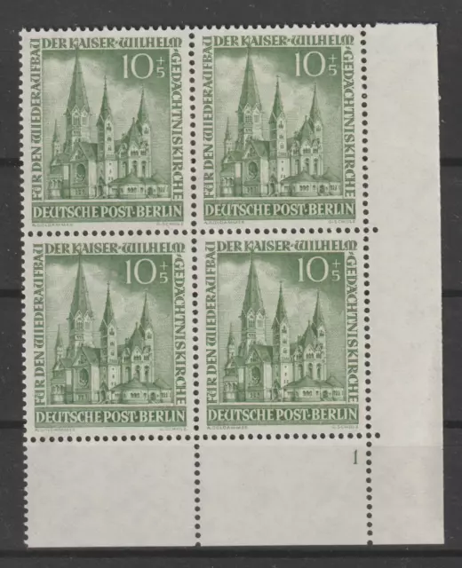 Berlin Michel-Nr. 107 VB Eckrand Ecke 4 postfrisch **  mit Formnummer 1