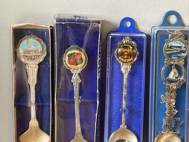 5 x Collectable Souvenir Spoons - Bundaberg Norfolk Is. Port Macquarie Brisbane 2