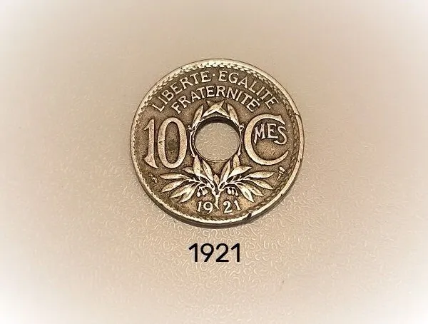 Pièce de monnaie ancienne 10 cts 1921 en tres bon etat