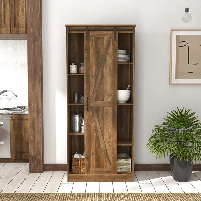 SLIDING BARN DOOR Kitchen Pantry Storage Tall Cupboard