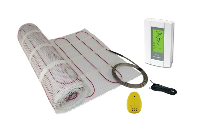 25 Sqft Mat, Warming Systems 120 V Electric Tile Radiant Floor Heating Mat wi...