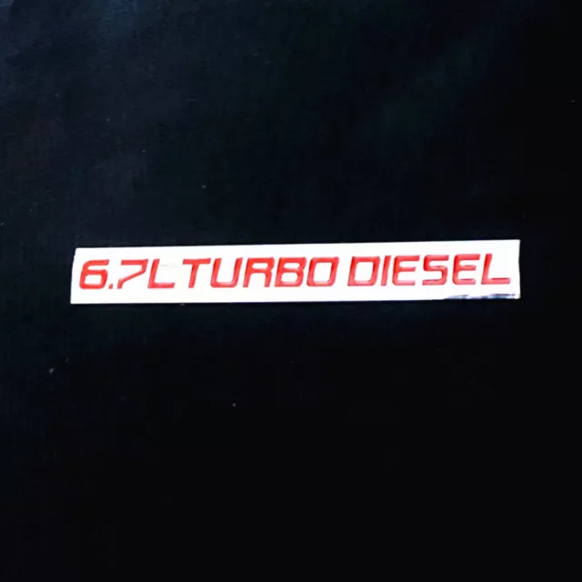 1x Chrome Red 6.7L TURBO DIESEL Metal Emblem Sticker Badge Decal Auto Engine SUV