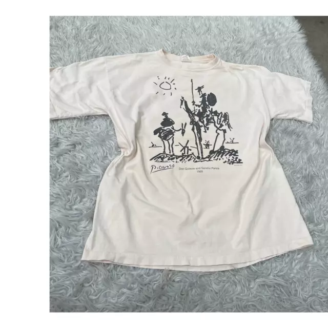 VTG Pablo Picasso Don Quixote And Sancho Panza Art T Shirt Sz XL Spadem VTG Pablo Picasso Don Quixote And Sancho Panza Art T Shirt Sz XL Spadem