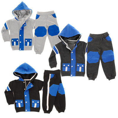 Baby Boys, Girls Boy Jog Suit Toddlers Hooded Fleece Infant Tracksuit Size 0-...