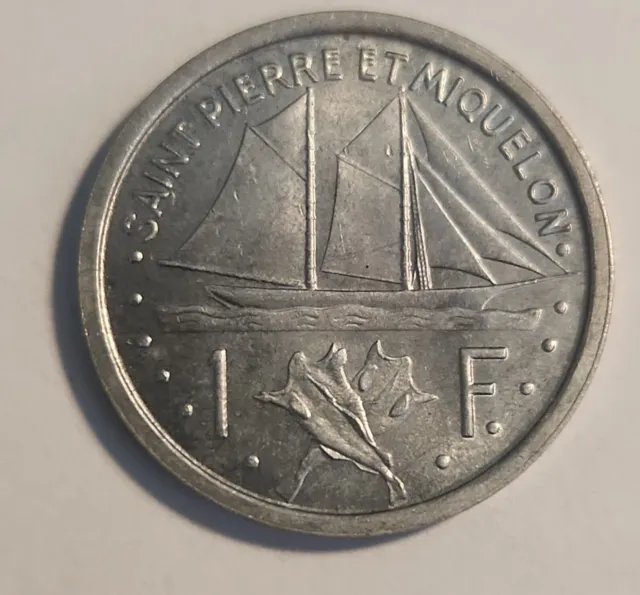 1948 St. Pierre et Miquelon 1 Francs. Upgraded, Excellent Condition