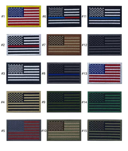 USA American Flag Patch 2" x 3" IRON ON Sew Embroidery Choice of Flag BEST VALUE