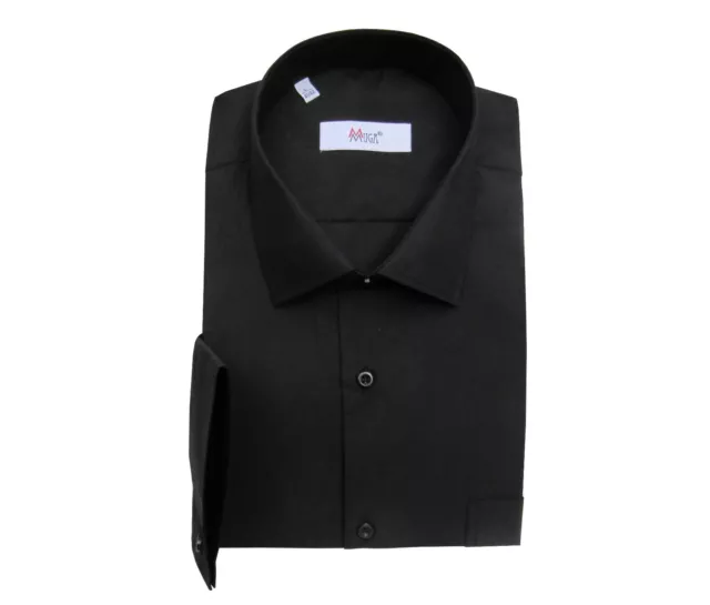 Camicia uomo nera + panno manica lunga classica 37/38 taglia S 2