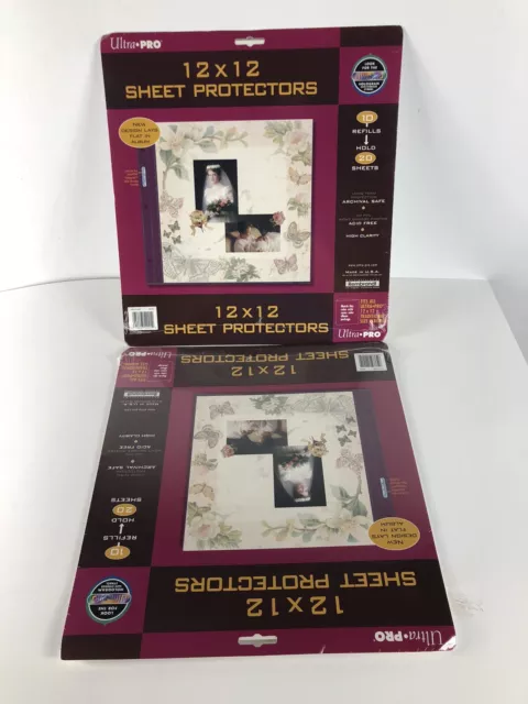 Ultra Pro 12x12 Sheet Protectors 2 Pk NEW Lot 20 Refills for Scrapbook Albums 15 2