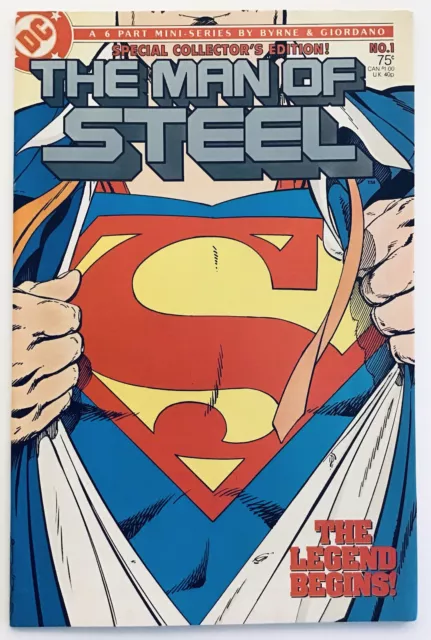 MAN OF STEEL #1 (1986) Special Collector’s Edition; Silver Logo; Byrne c/a/s; VF