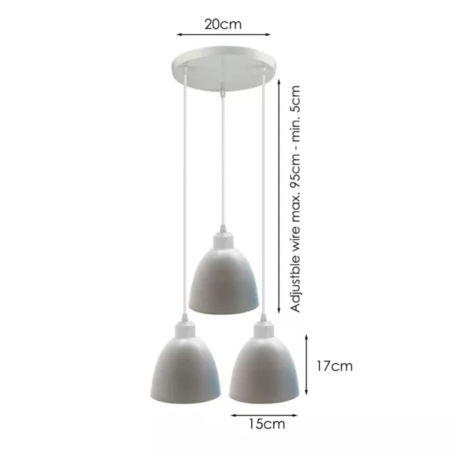 Modern Vintage Industrial Retro Loft Metal White Ceiling Lampshade Pendant Light 2