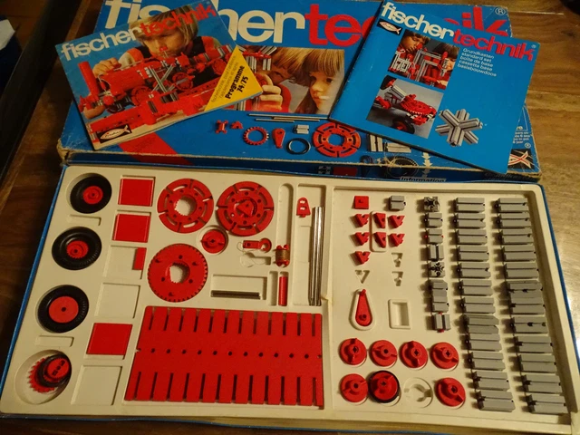 Super Lot De 5 Boîtes De Jeux De Construction Fischertechnik Vintage + Gros Sac !