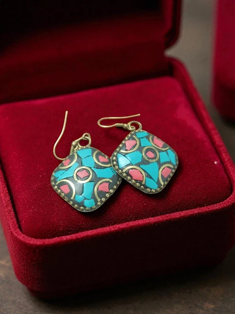 Boucles D'oreilles Vintage Rétro – Paire Ancienne, Fantaisie, Bon état Général