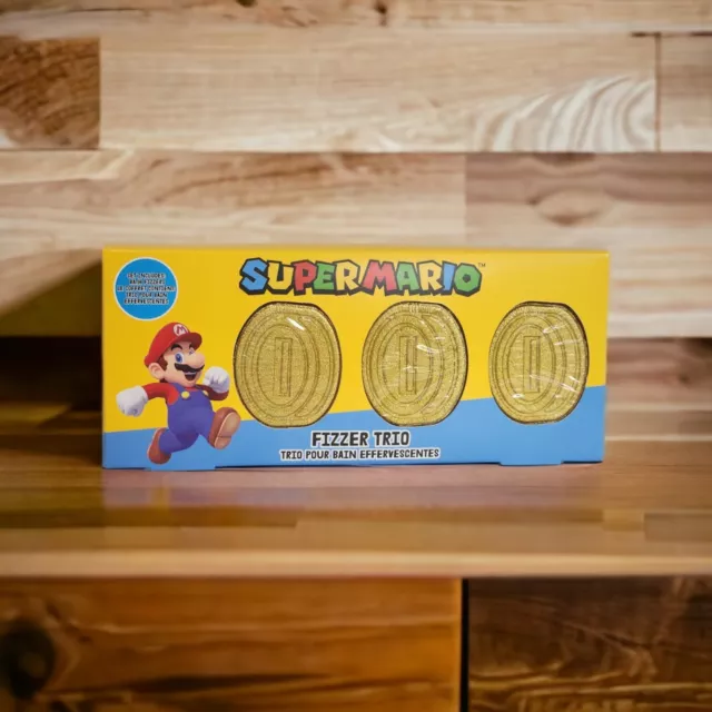 Super Mario Bath Fizzer Trion Coin Shape Kids Adults Bath Bomb Novelty Gift Box