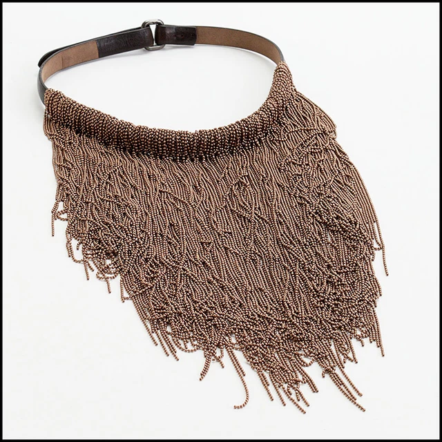 RDC13201 Authentic Brunello Cucinelli Monili Bead Waterfall Choker Necklace