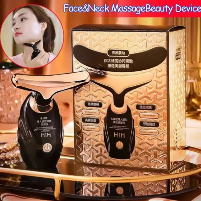 Masajeador facial de cuello reafirmante vibración levantamiento de arrugas dispositivo de belleza