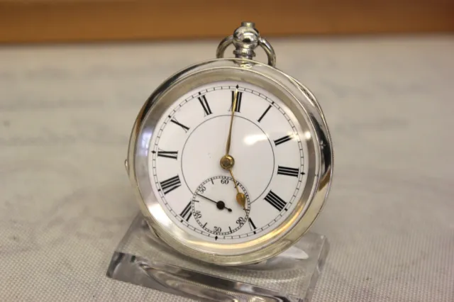 Antike englische Schlüssel Taschenuhr massiv Silber pocket watch defect