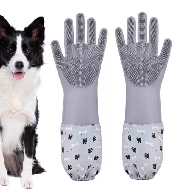 Pet Grooming Cleaning Gloves Dog Cat Bathing Shampoo Glove Scrubber Cleanner 3
