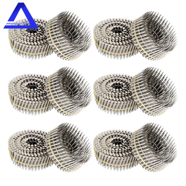3600Pcs 15 Degree Wire Coil 1-1/2” ×.09” Ring Shank Stainless Steel Siding Nails