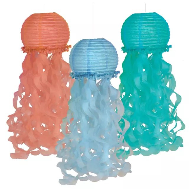 Jellyfish Lantern Party Decorations Mermaid Beach Party Hanging Jelly Fish x 3