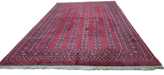 Large Oriental CARPET RUG Hand Made Living Room VINTAGE BOKHARA 11ft 11" x 8ft 1