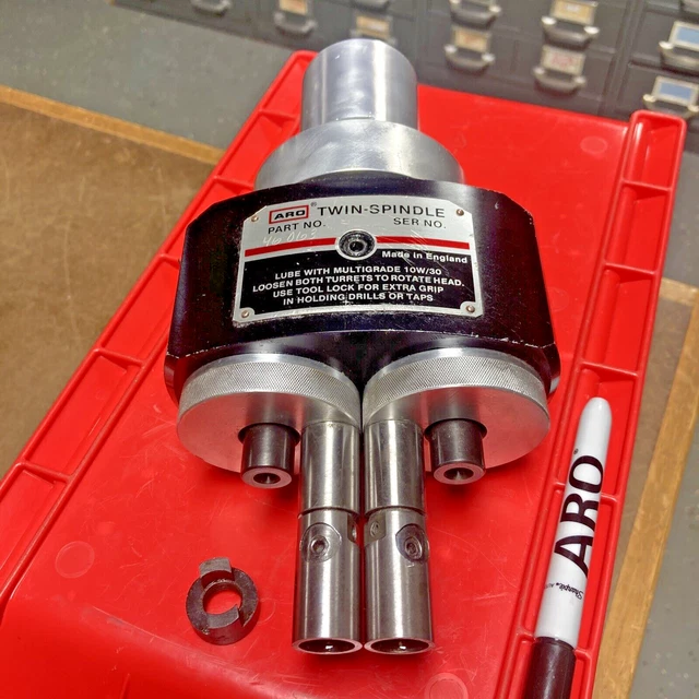 46063, 2-Spindle ARO Twin Head, Adj, for 8265 or 8268 Self Feed Air Drill, USED