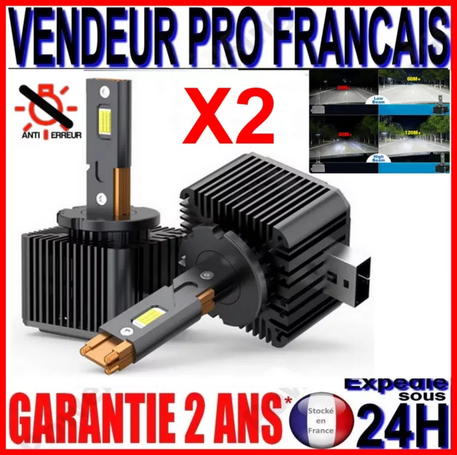 2 Ampoules D1S A Led Ventilees Blanche Pour Feux Phare  Xenon Canbus 6500K 140W