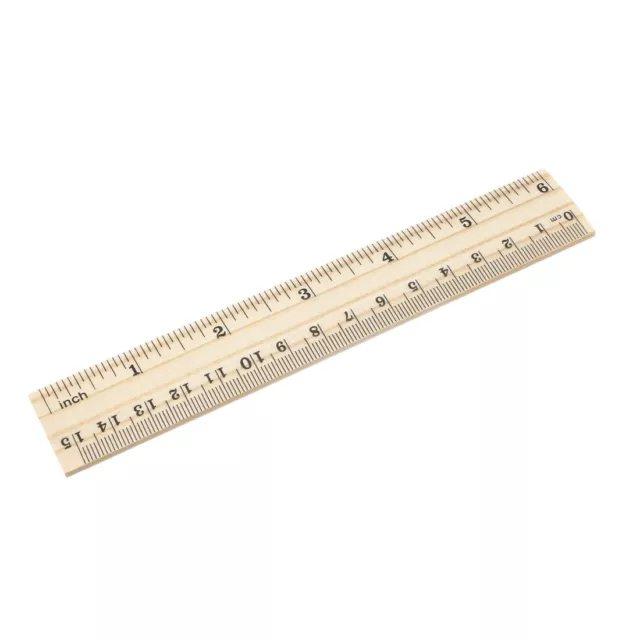 Wood Ruler 15cm 6 Inch 2 Scale Office Rulers Wooden Measuring Ruler 5pcs 3