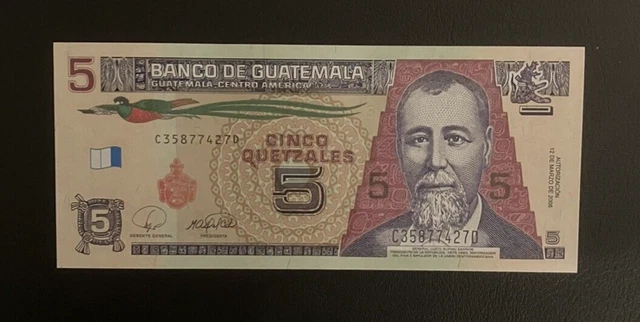 Guatemala   5 Quetzal (P116) 2008 (2010) Unc Banknote