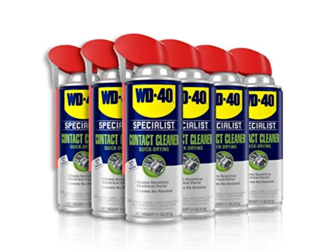 WD-40 Specialist Quick-Drying Electrical Contact Cleaner Spray, 11 oz. Pack of 6