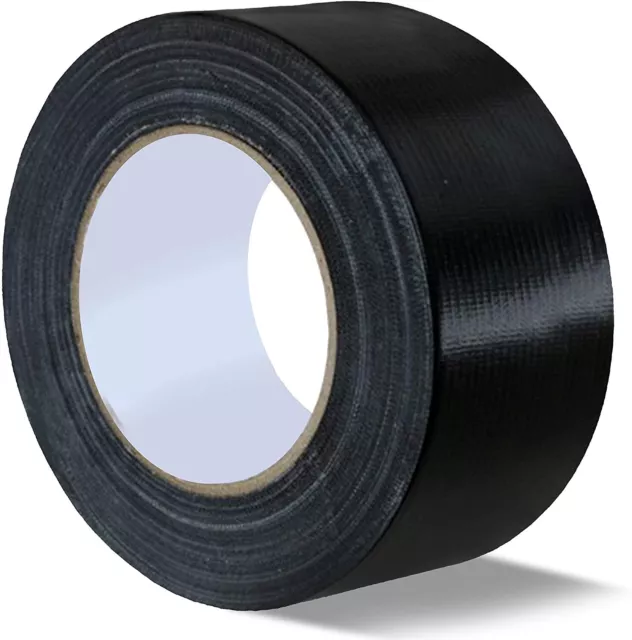 Duck Duct Black Gaffa Gaffer Waterproof Cloth Tape 72Mm X 50M 2 Rolls