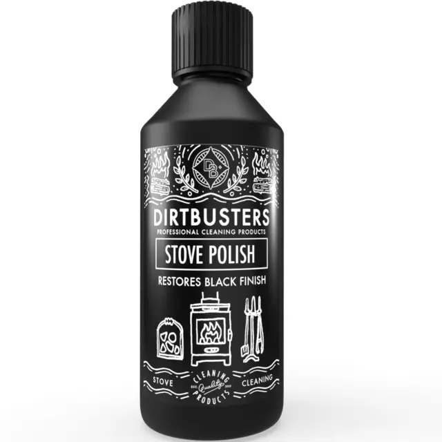 Dirtbusters Stove And Grate Polish For Wood Burning Stoves Restores Black 250ml