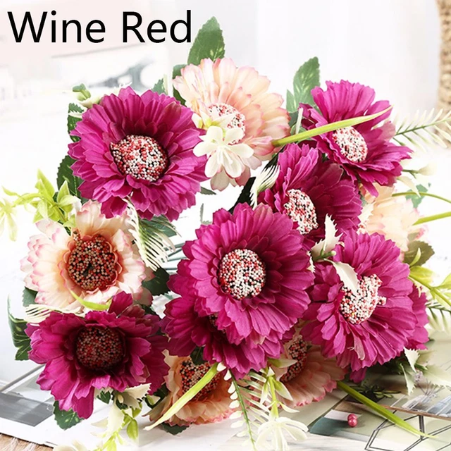 Yellow Fake Flores Bouquet Wedding Decoration Artificial Flower Silk Peony