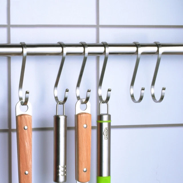 10 Pcs Metal Hanger Kitchen Utensils Hook Wall Mounted Pan Rack Bayonet