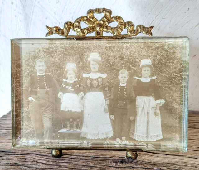PRETTY FRENCH ANTIQUE PICTURE FRAME RIBBON KNOT LATE XIX th. C. / EARLY XX th. C