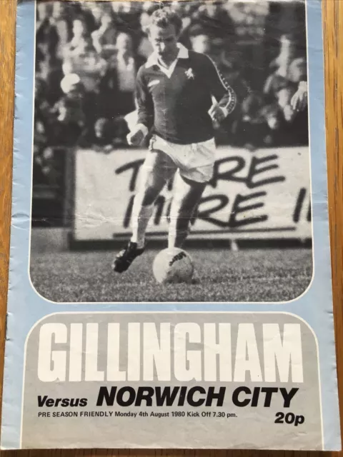 Gillingham V Norwich City Friendly 1980