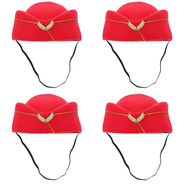 Set 4 cappelli hostess berretto compagnia aerea berretto hostess aereo navy Miss