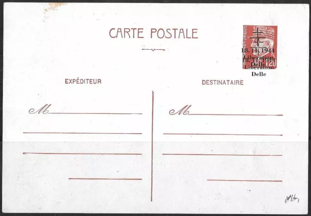 LIBERATION .RR..DELLE..ENTIER 1f20 brun.Dle Sge..Signé P MAYER