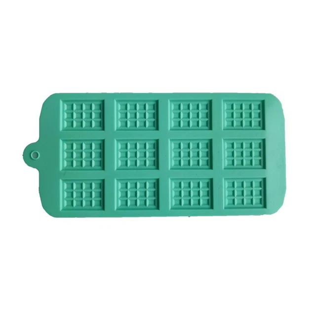 12 celdas hágalo usted mismo moldes de fondant chocolate gelatina decoración de pasteles molde 3D (verde)