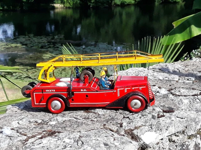 Ax110 Joustra Camion De Pompiers Bernard Grande Echelle Tole 38 Cm 1966