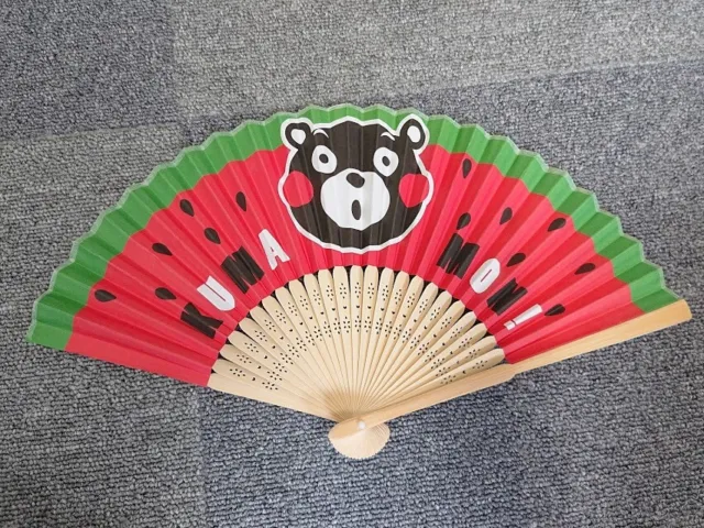 Kumamoto Kumamon Gotochi character  Folding Fan Uchiwa Japan