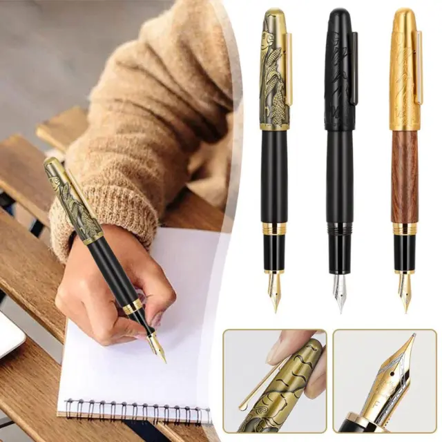 Jinhao 9056 Fountain Pen Natural Wood Ink Pen Stationery Christmas Supplies D4K6