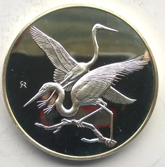 United States 1972 American Egret 2oz Silver Medal,Proof