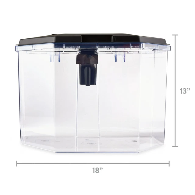 6.5-Gallon Semi-Hex Aquarium Kit Plastic with 7 Colors LED Lighting and Power Fi