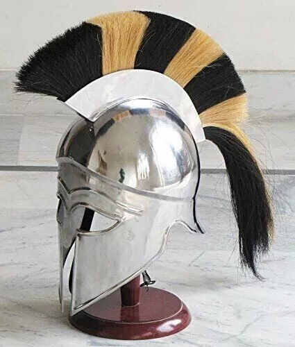 Medieval Knight Spartan Greek Corinthian Armor Helmet With Plume Armour