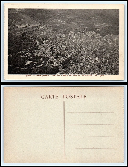 MOROCCO Postcard - Fez, Vue prise d'avion, Bab Ftouh et la route d'Oudjda DN