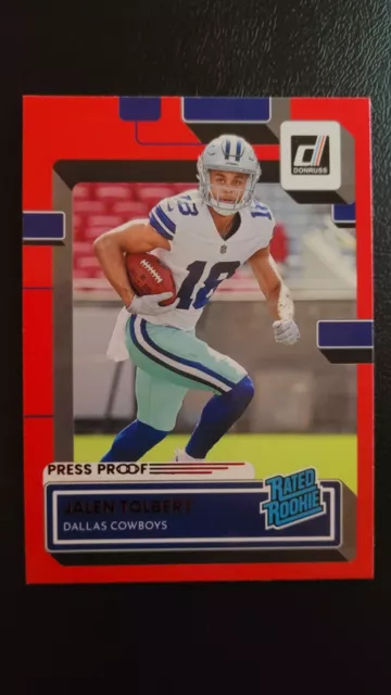 Jalen Tolbert Rated Rookie 2022 NFL Donruss Red Press Proof RC #331 Cowboys