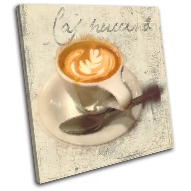 Cafe Coffee Cappuccino   Food Kitchen SINGLE TOILE murale ART Photo Print