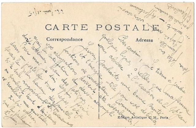 VINCENNES 94 Le Donjon CPA written on June 22, 1915 Artistic Edition. Paris 2