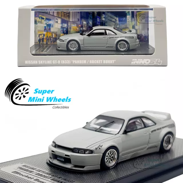 INNO64 1:64 Nissan Skyline GT-R R33 Pandem Rocket Bunny Gray