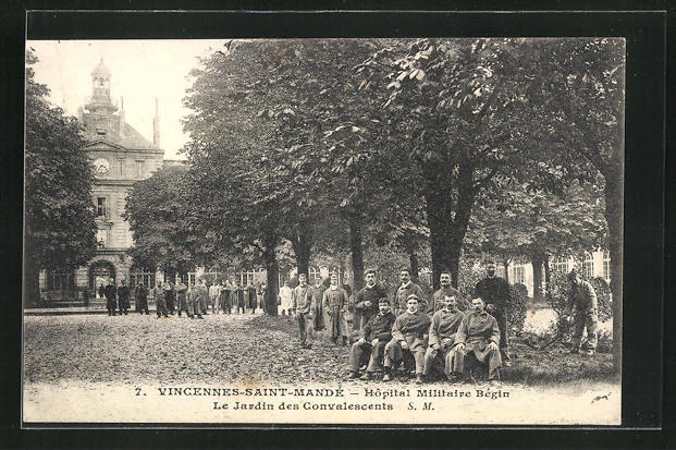 CPA Vincennes-Saint-Mande, Begin Military Hospital, Le Jardin des Convalescents